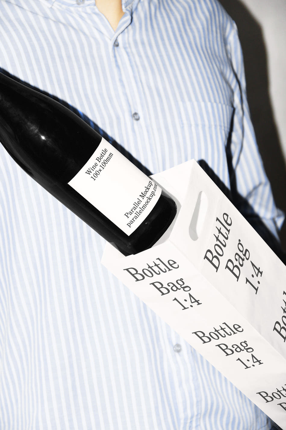 Wine Bottle & Bottle Box Mockup FO-A-18 - Wine Bottle & Bottle Box Mockup FO-A-18